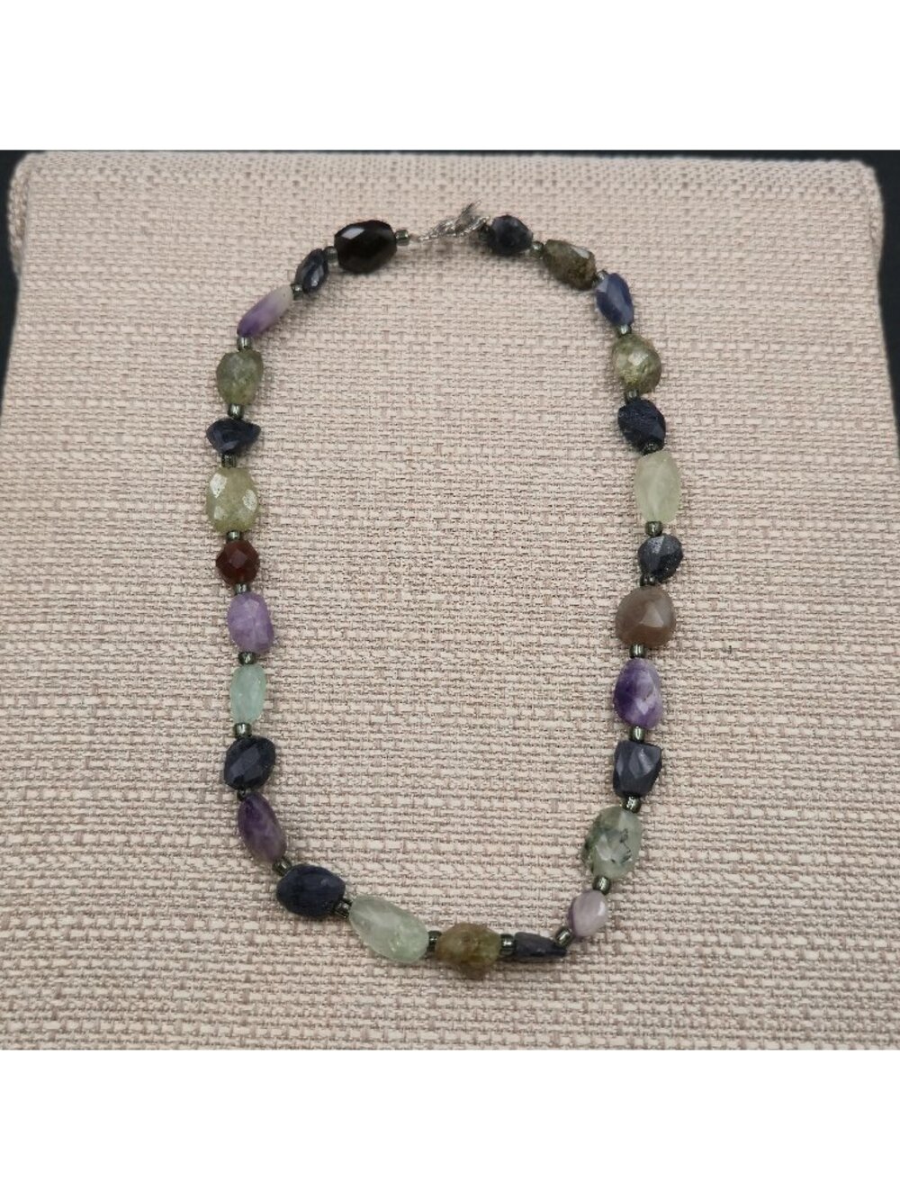 17 Inch Mixed Semi Precious Gemstone Nugget Necklace B1302